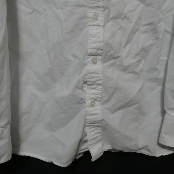 OLD NAVY | Slim Fit | large | 100% Cotton | Textured White Button-Up Dress Shirt - Picture 7 of 16